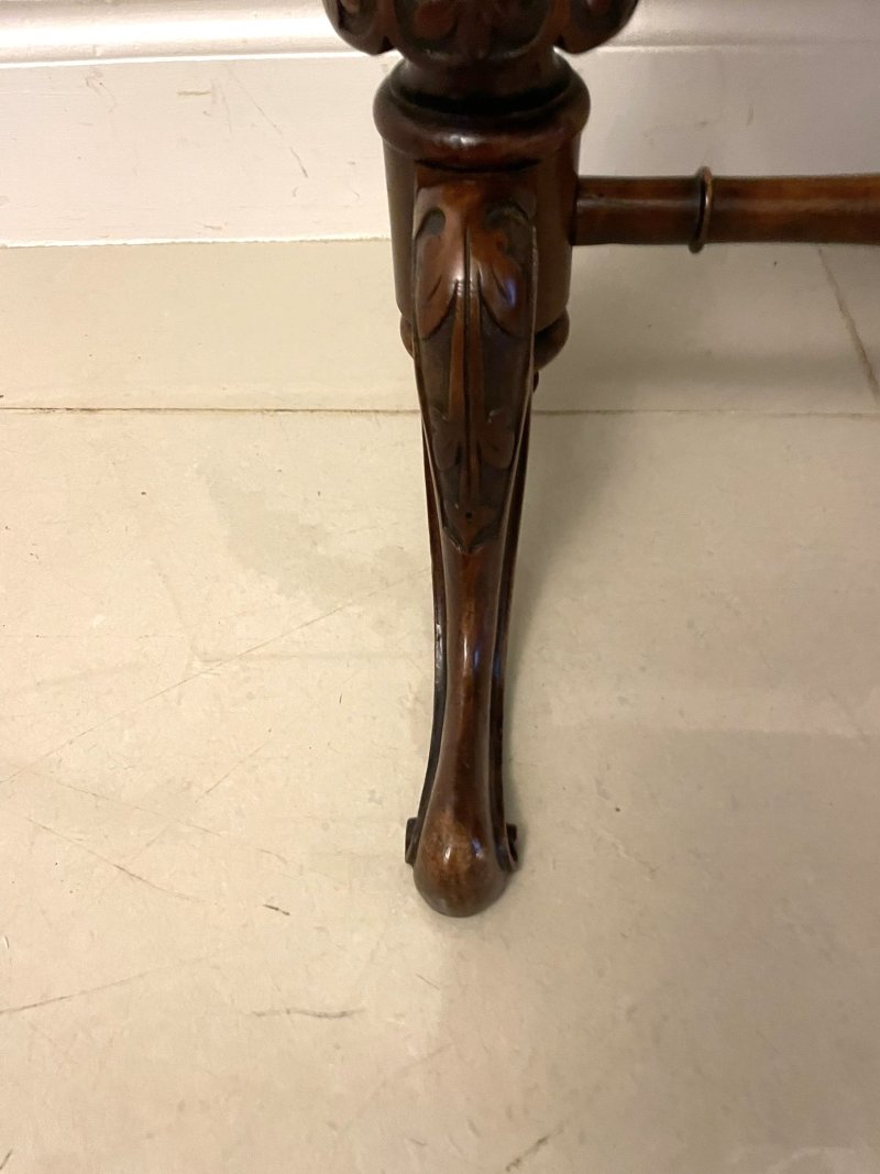 Antique Victorian Quality Burr Walnut Freestanding Sewing/Lamp Table - Image 15